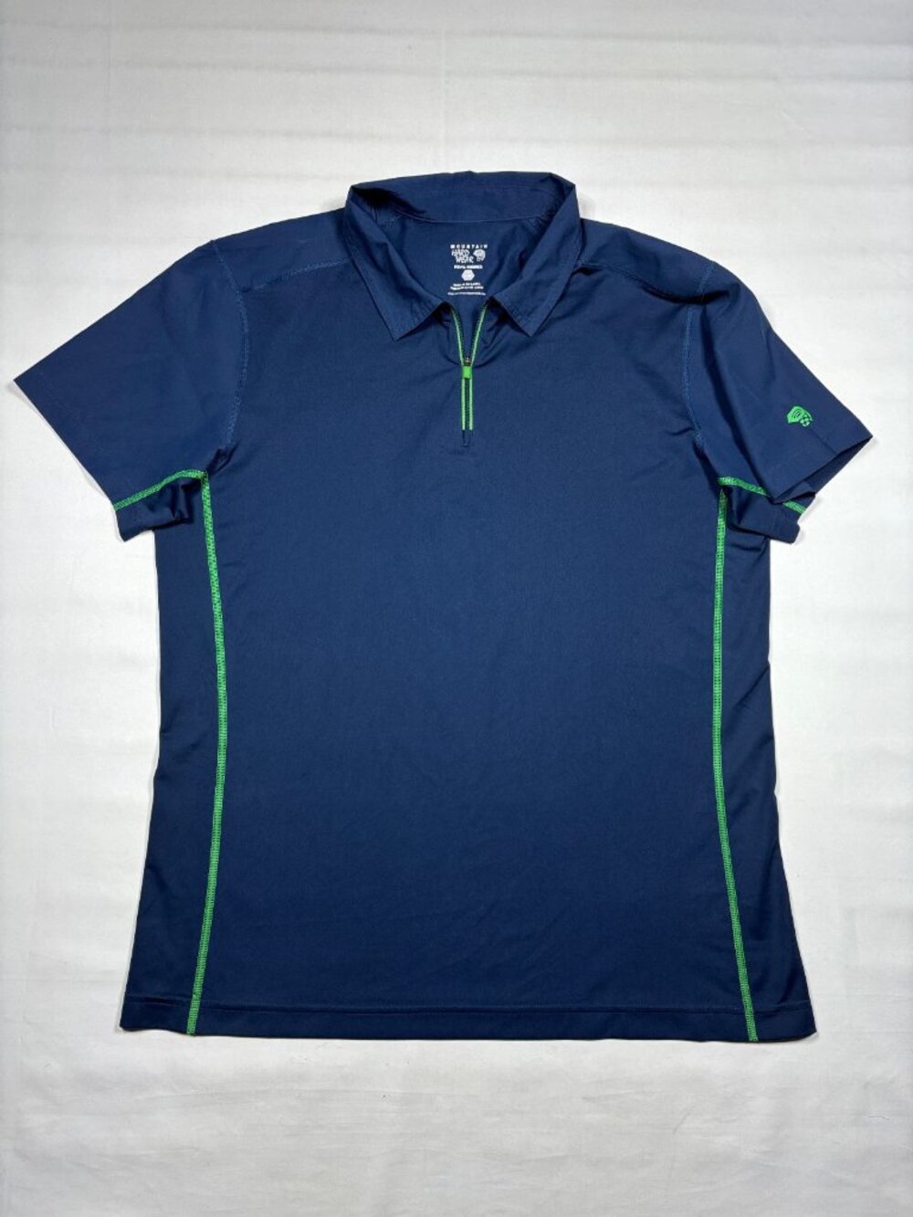 Mountain Hardwear Shirt Men Large Gray Orange 1/4 Zip Performance